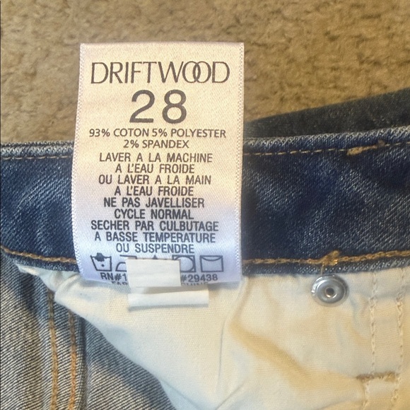 DRIFTWOOD Blue Embroidered Heron & Sunset Jean Shorts Sz 28 - Picture 10 of 10